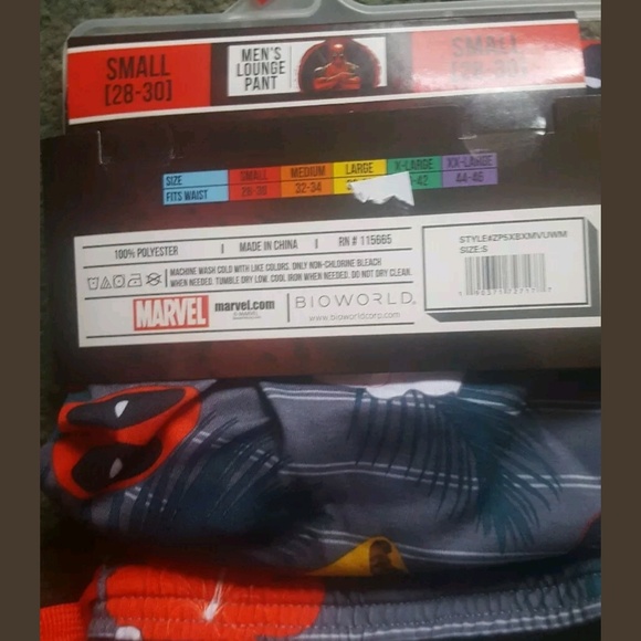 Bio world deadpool mens sleep pants size small - Picture 3 of 3